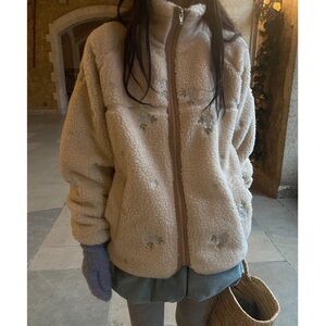 Embroidered fleece outer